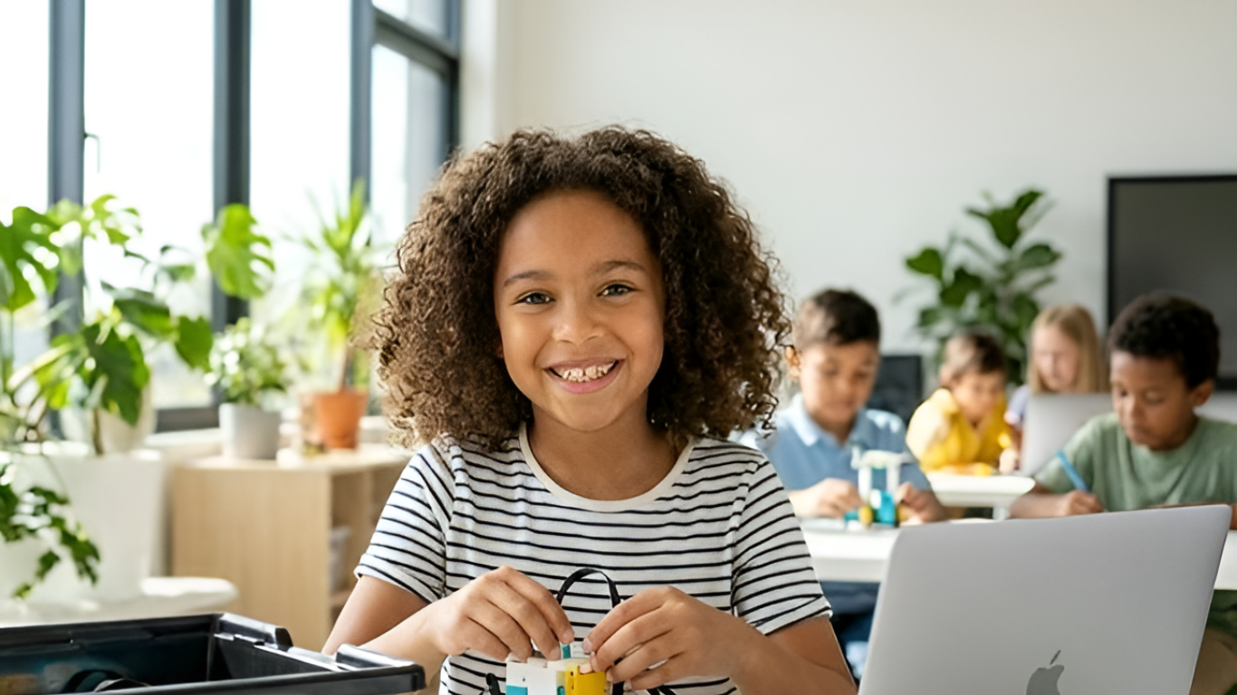Kid learning focused